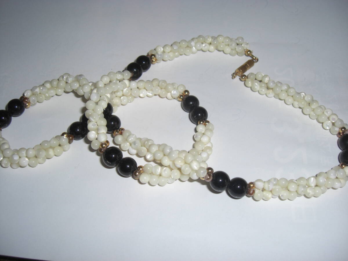 白黒 3連 コンビネーション ネックレス AW拍卖