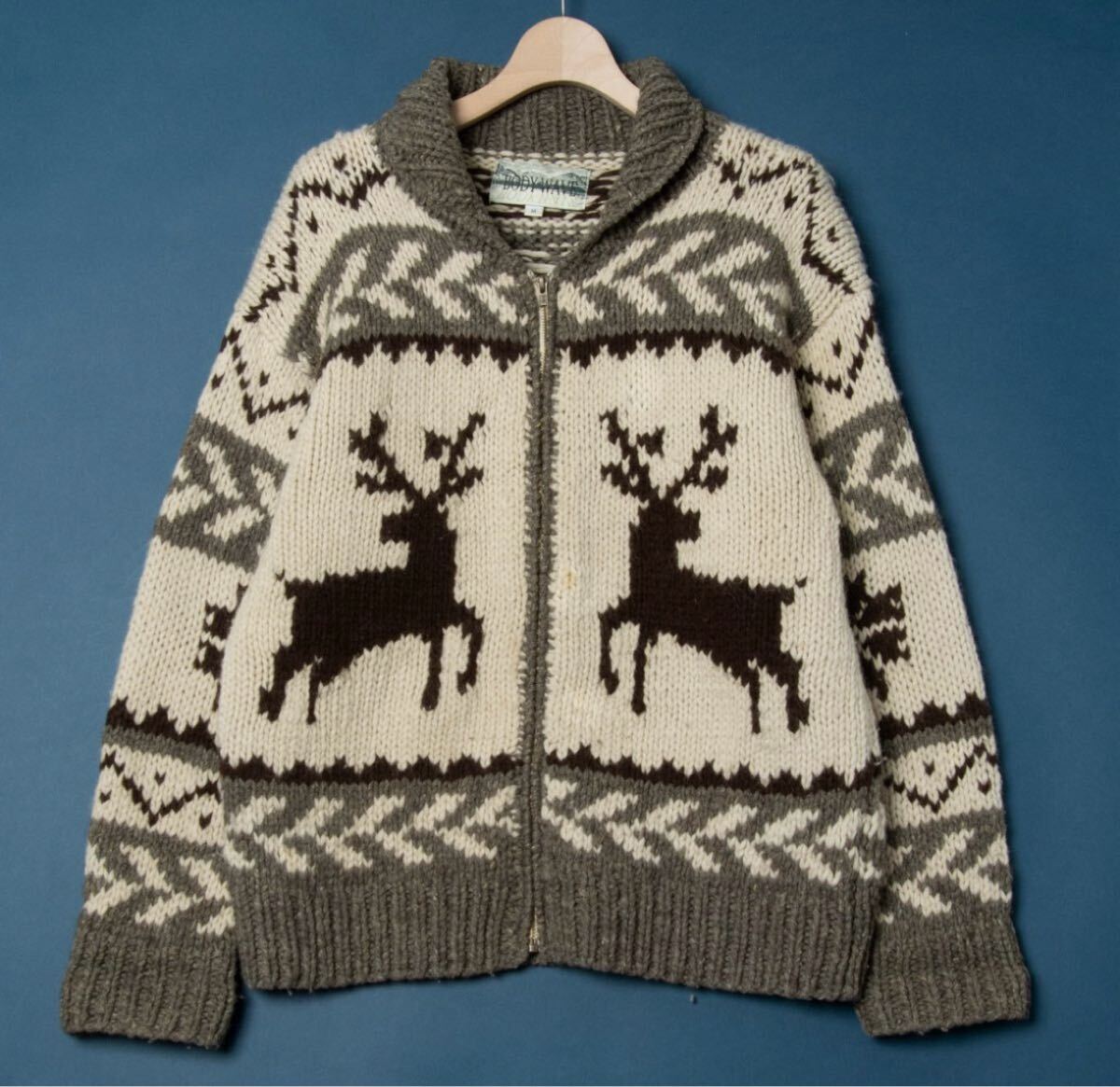 BODY WAVE カウチンセーター トナカイ ローゲージニット メンズM拍卖