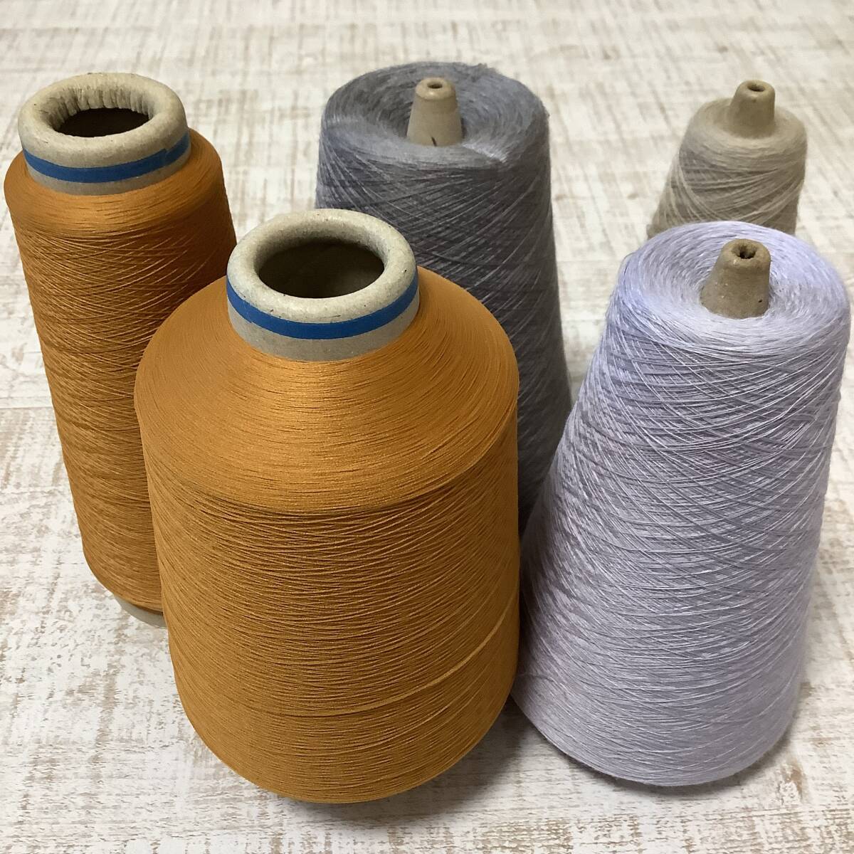 新品◇工業用コーン巻き糸 毛糸 手芸材料 素材糸 セット売り まとめ売り 5個 1,430g C-11拍卖