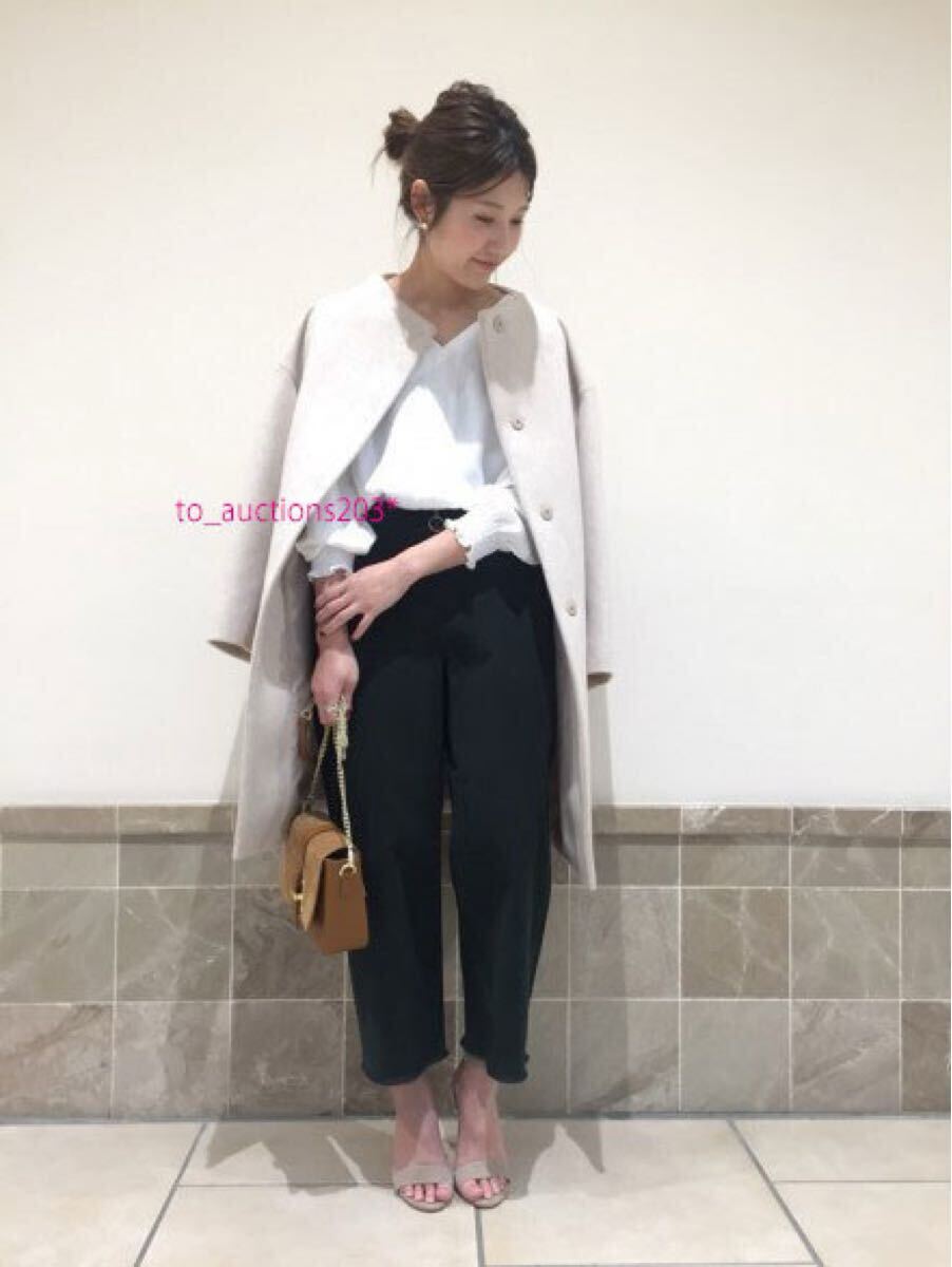 NOBLE /ノーブル◆新品タグ付 "カルゼショートビーバーボトルネックコート" サックス◆\46,440-拍卖