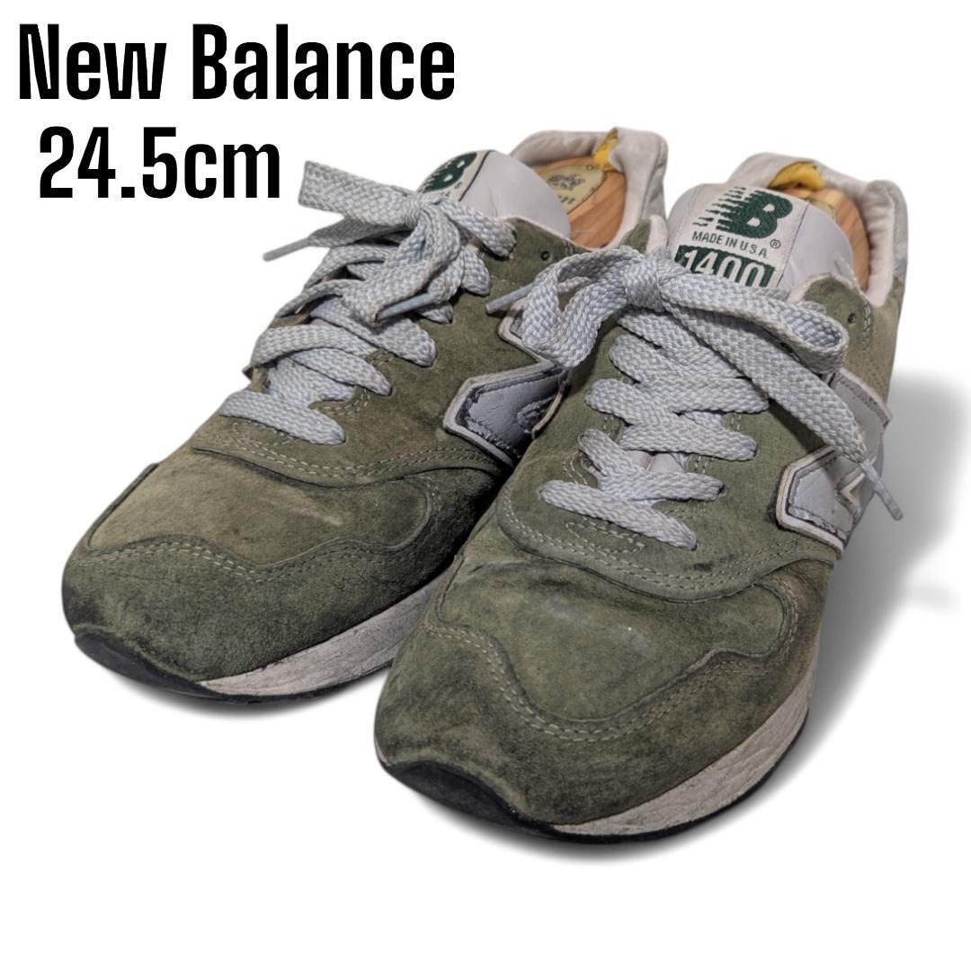ニューバランス New Balance 1400 スエード スニーカー シューズ 靴 24.5㎝ カーキ レディース メンズ拍卖