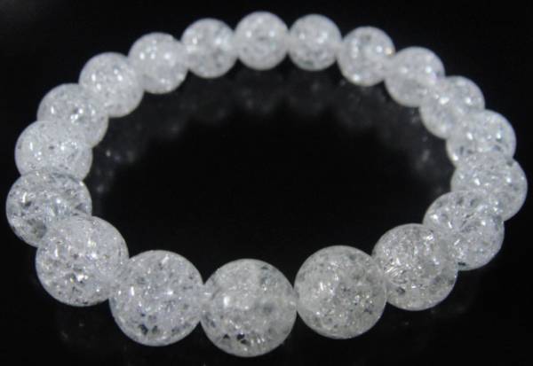 天然石クラック水晶AA10mm玉のブレスレット拍卖