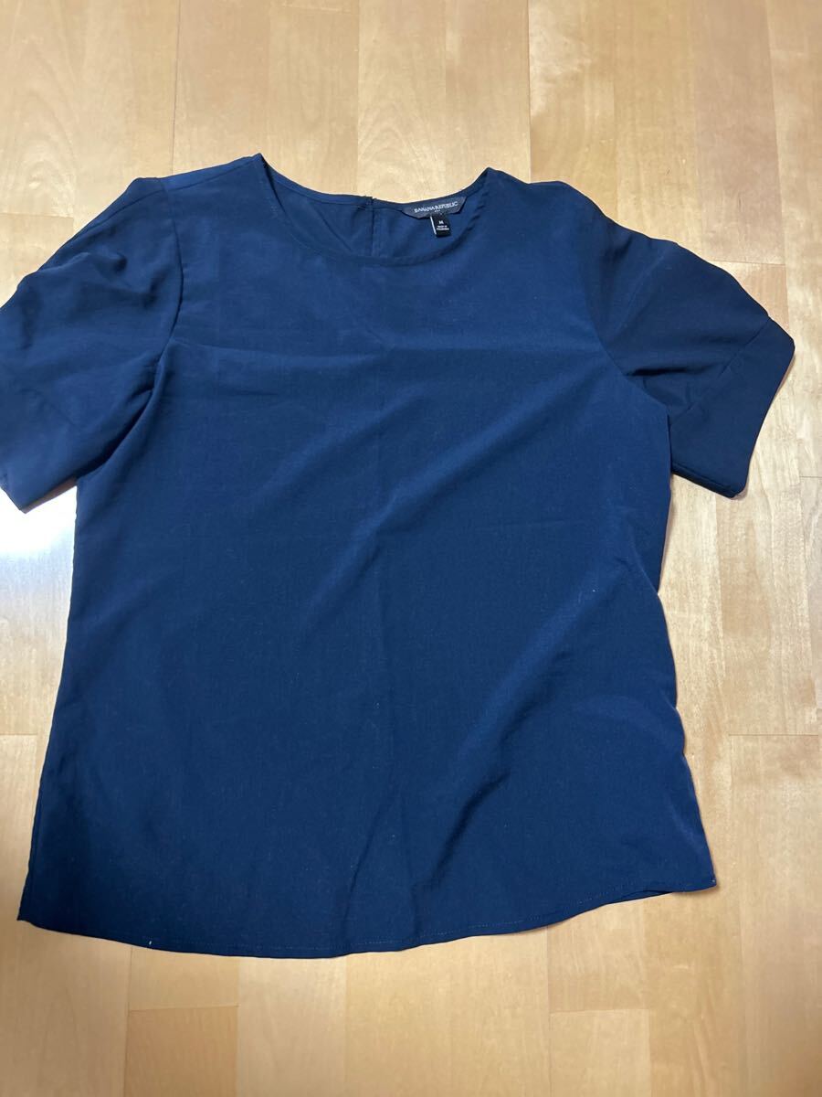 【バナナリパブリック】 半袖Tシャツ紺 女性Mサイズ拍卖