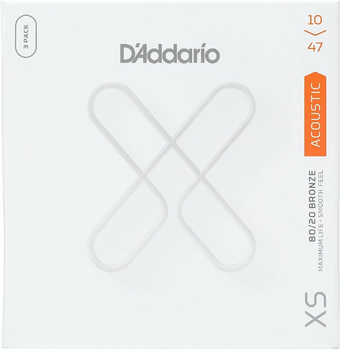 3set入りパック D'Addario ダダリオ アコースティックギター弦 XS コーティング弦 .010-.047 XSABR1047-3P拍卖