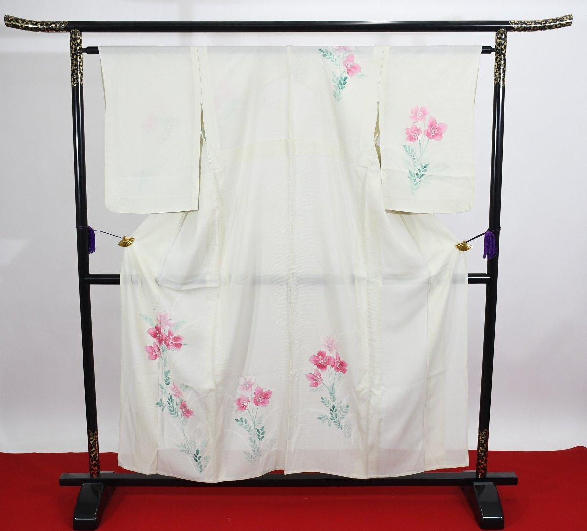 附下訪問着 披露宴 花 身丈150cm 裄丈63cm ★着物 パーティー t‐1889 桜庭呉服店拍卖