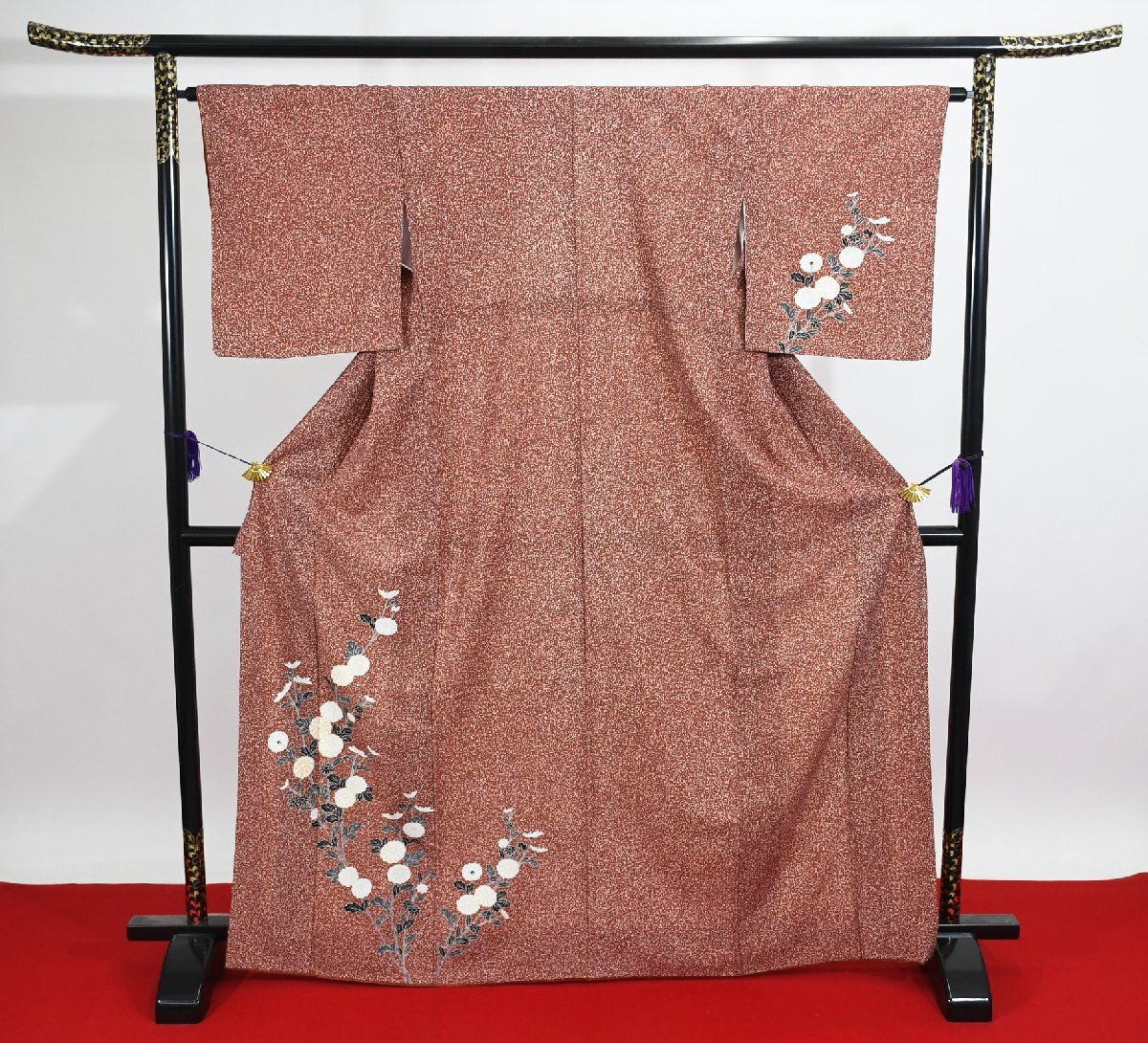 附下訪問着 披露宴 花 身丈160cm 裄丈65cm ★着物 パーティー t‐1875 桜庭呉服店拍卖