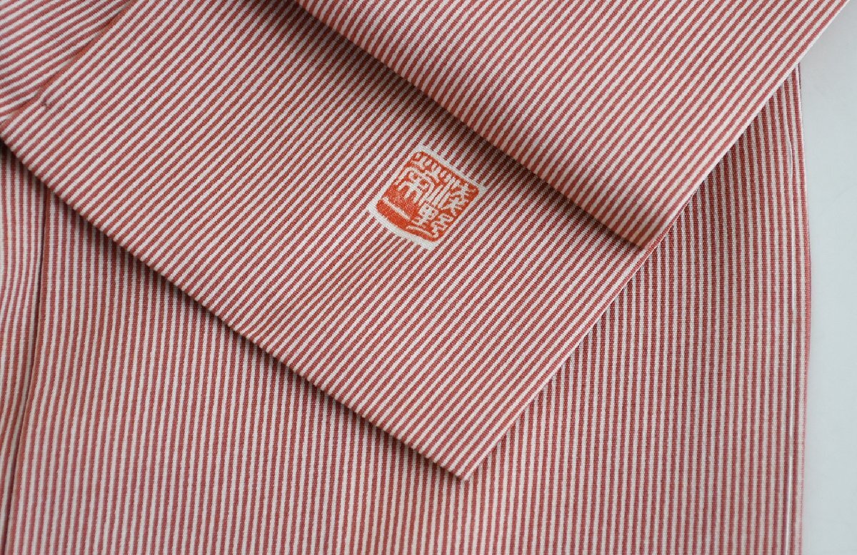 小紋 竺仙 人間国宝 児玉博 伊勢型紙 浅野栄一 江戸小紋 縞 着物 袷 家紋 身丈161cm 裄丈67cm ★ kb-6723 桜庭呉服店拍卖