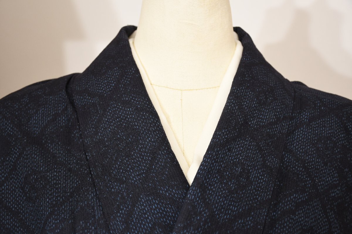 紬 つむぎ 結城 花 身丈150cm 裄丈65cm ★着物 pb-3301 桜庭呉服店拍卖