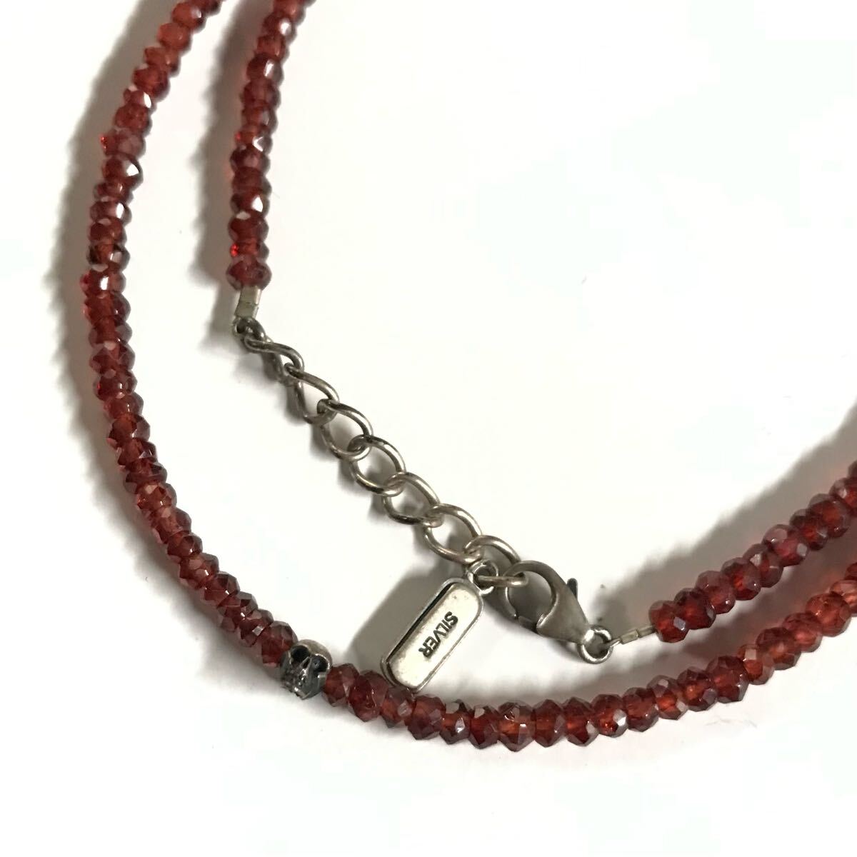 vintage シルバー925 silver925 ガーネット スカル スピネル ネックレス チェーン拍卖