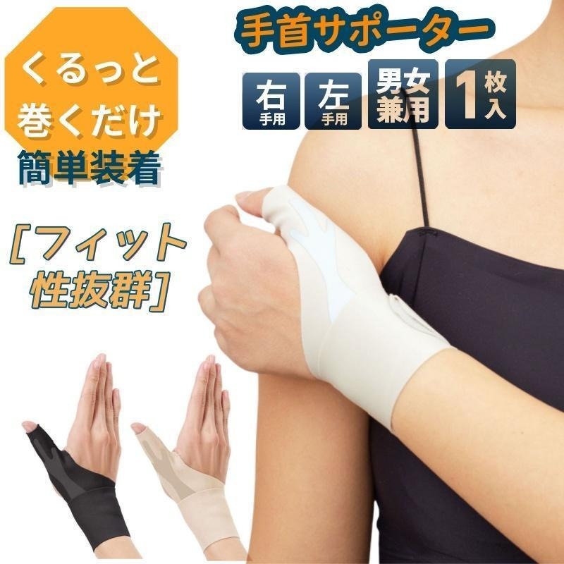 手首サポーター腱鞘炎薄型 水仕事対応 男女兼用 伸縮性フィット 家事や掃除に最適拍卖