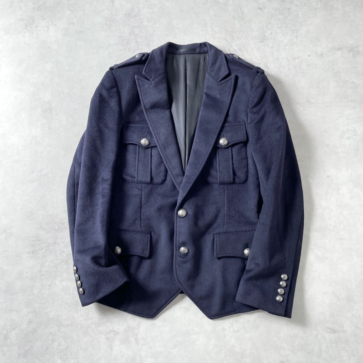 【希少】 ジョンローレンスサリバン JOHN LAWRENCE SULLIVAN 名作♪ ナポレオン ミリタリー ジャケット アンゴラ ウール 38 メンズ / a-145拍卖