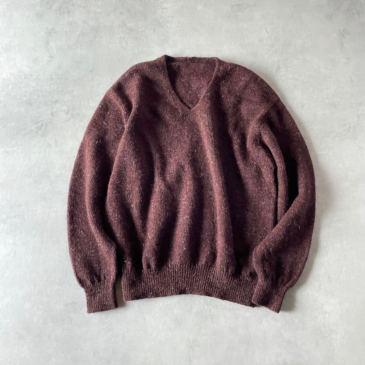 美品 crepuscule クレプスキュール 日本製 ウール100% ホールガーメント Vネック ニット セーター メンズ(50) ブラウン 毛 / a-155拍卖