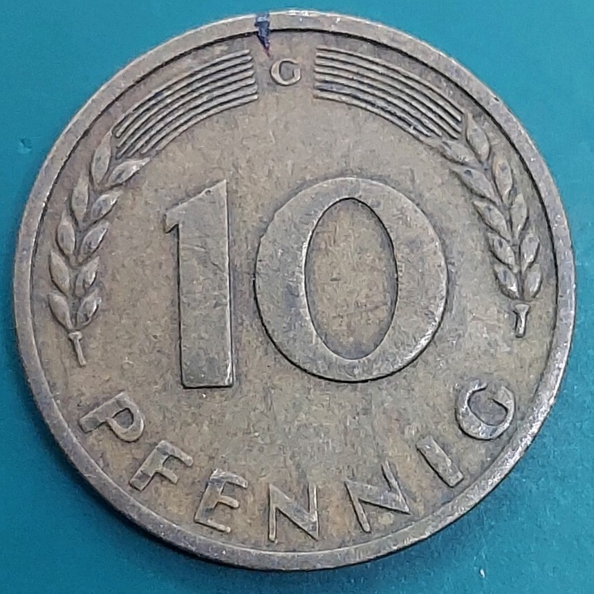 ドイツ 10ペニヒ硬貨 10PFENNIG 1950年 外国古銭 海外コイン ヴィンテージコイン コレクション品拍卖