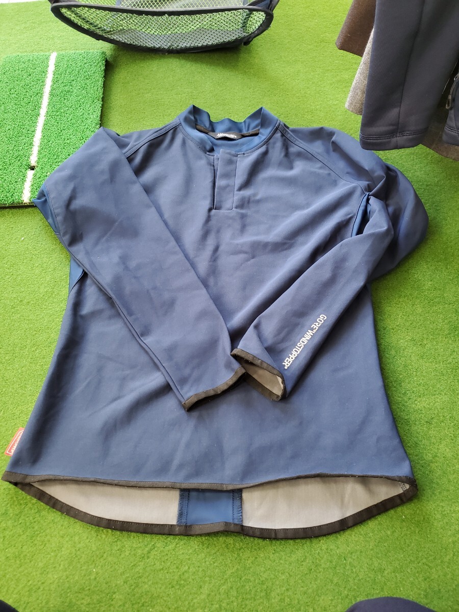 【美品】防風ストレッチインナー ゴア ウィンドストッパー素材 ネイビー M拍卖