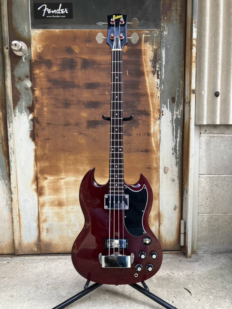 【現状品】Burny REB SGベース ショートスケール EB-3風 バーニー フェルナンデス FERNANDES セットネック デカポット ベル型カバー拍卖