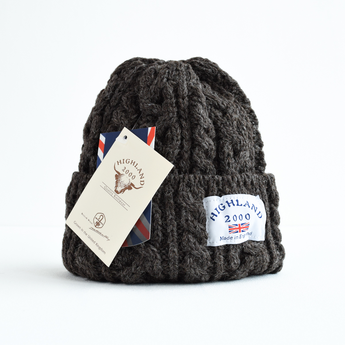 新品 HIGHLAND 2000 ハイランド イギリス製 ウール ニット帽 ニット キャップ 帽子 管理No.M191Q2732 DGW拍卖