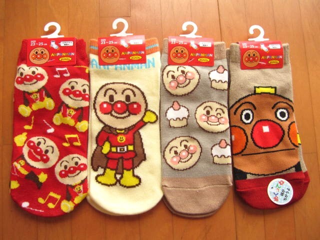 *送料無料*新品*23-25㎝*それいけ!アンパンマン*ソックス4足*アンパンマンset*福助*拍卖
