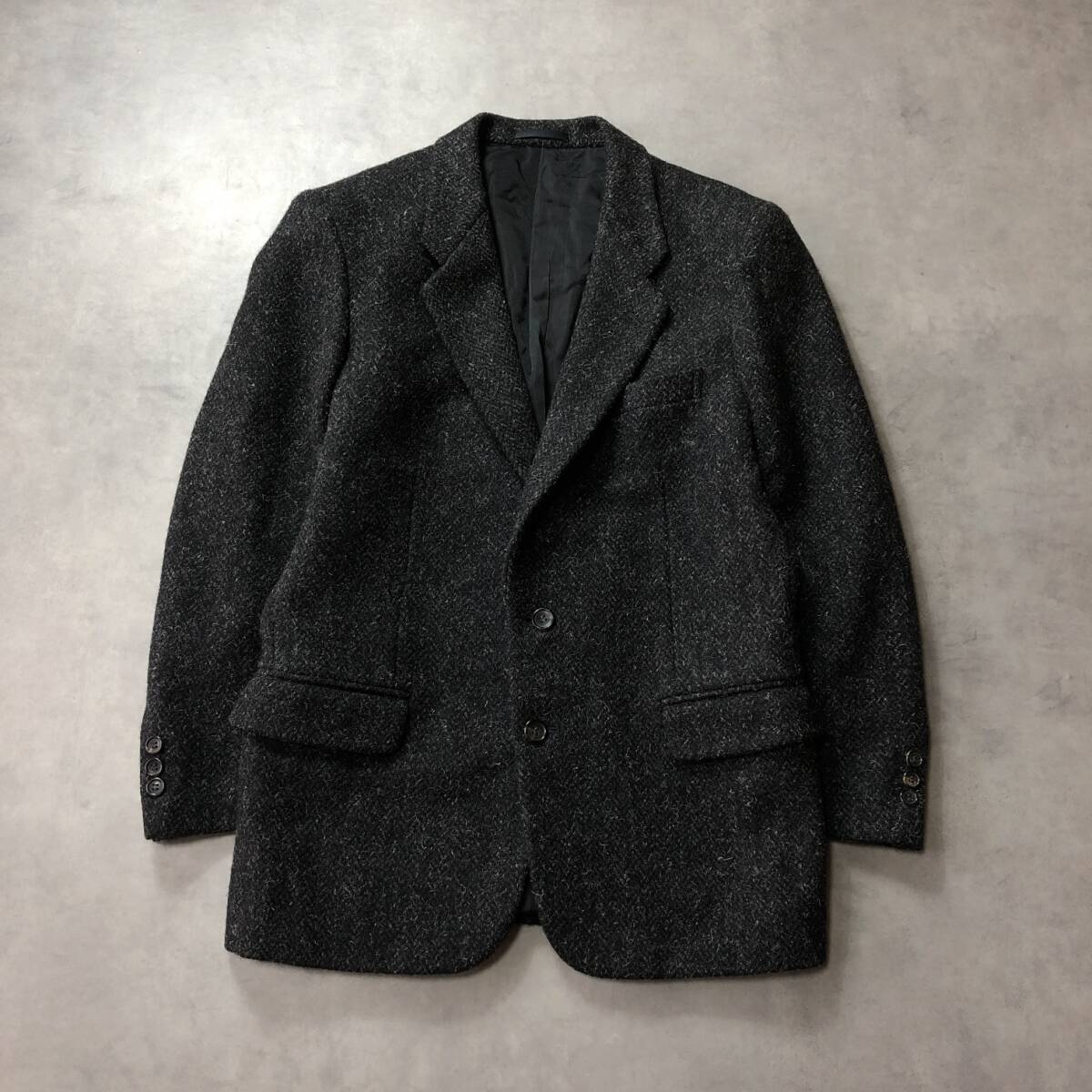 GQ1566◇JUNMEN : 90's BARON MODEL ツイードテーラードジャケット◇M◇黒系 ジュンメン archive拍卖
