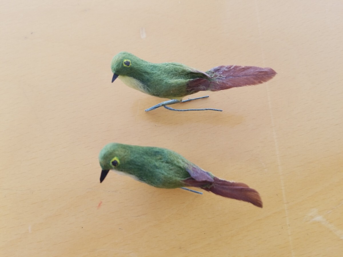 飾り物 置物 野鳥 昭和 メジロ フィギュア オーナメント 古道具 オブジェ拍卖