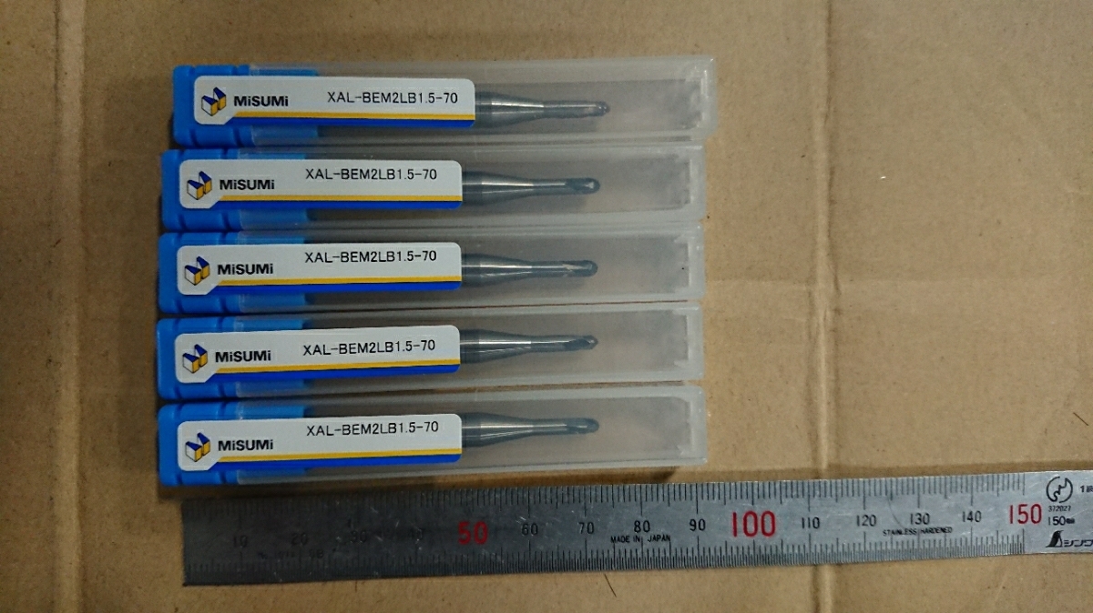 新品 超硬 ボールエンドミル R1.5 φ3 5本セット misimi ミスミ製拍卖