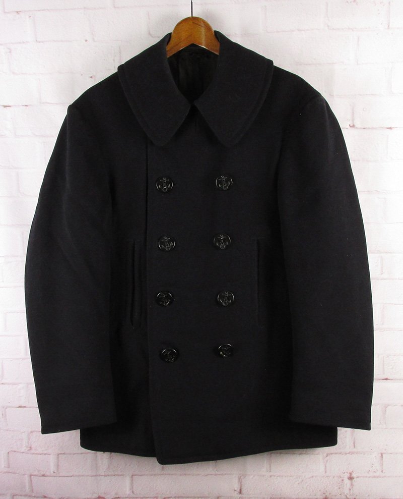 LFJ26592 ビンテージ 米軍実物 30s 10ボタン ピーコート ネイビー系拍卖