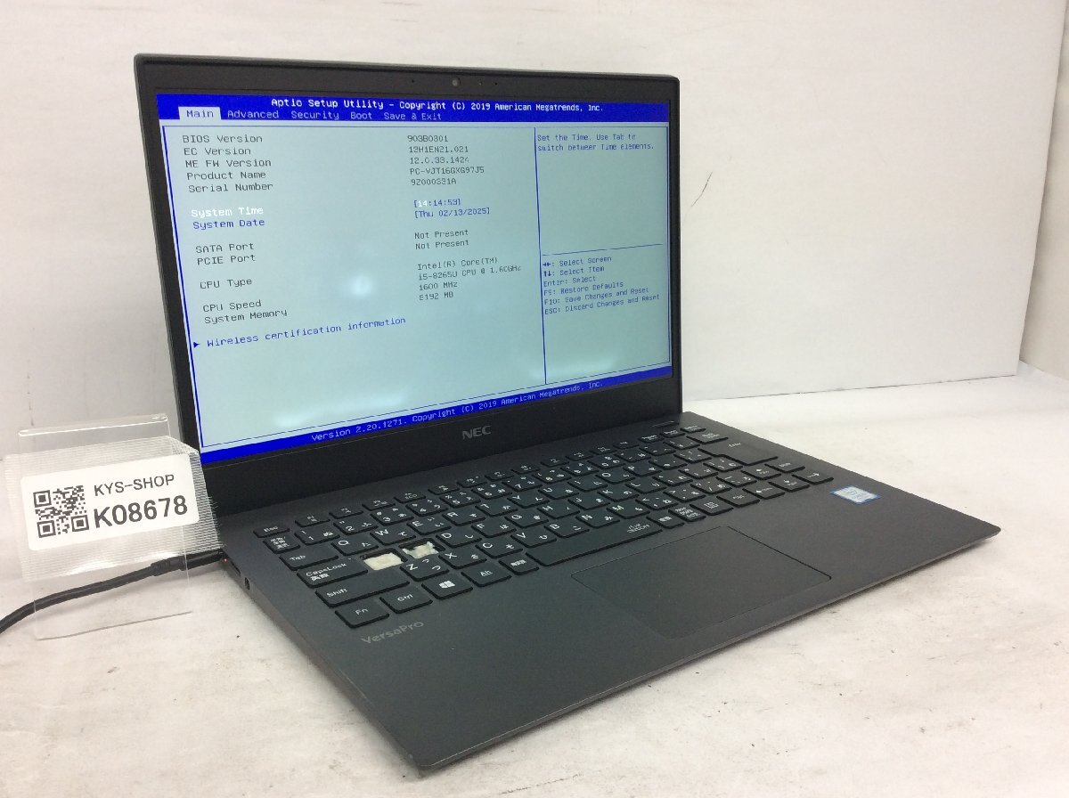 ジャンク/ NEC PC-VJT16GXG97J5 Intel Core i5-8265U メモリ8.19GB ストレージ無し 【K08678】拍卖