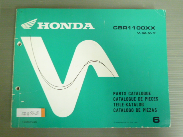 CBR1100XX V W X Y SC35 6版 英語 フランス語 ドイツ語 スペイン語 ホンダ パーツリスト パーツカタログ #J拍卖