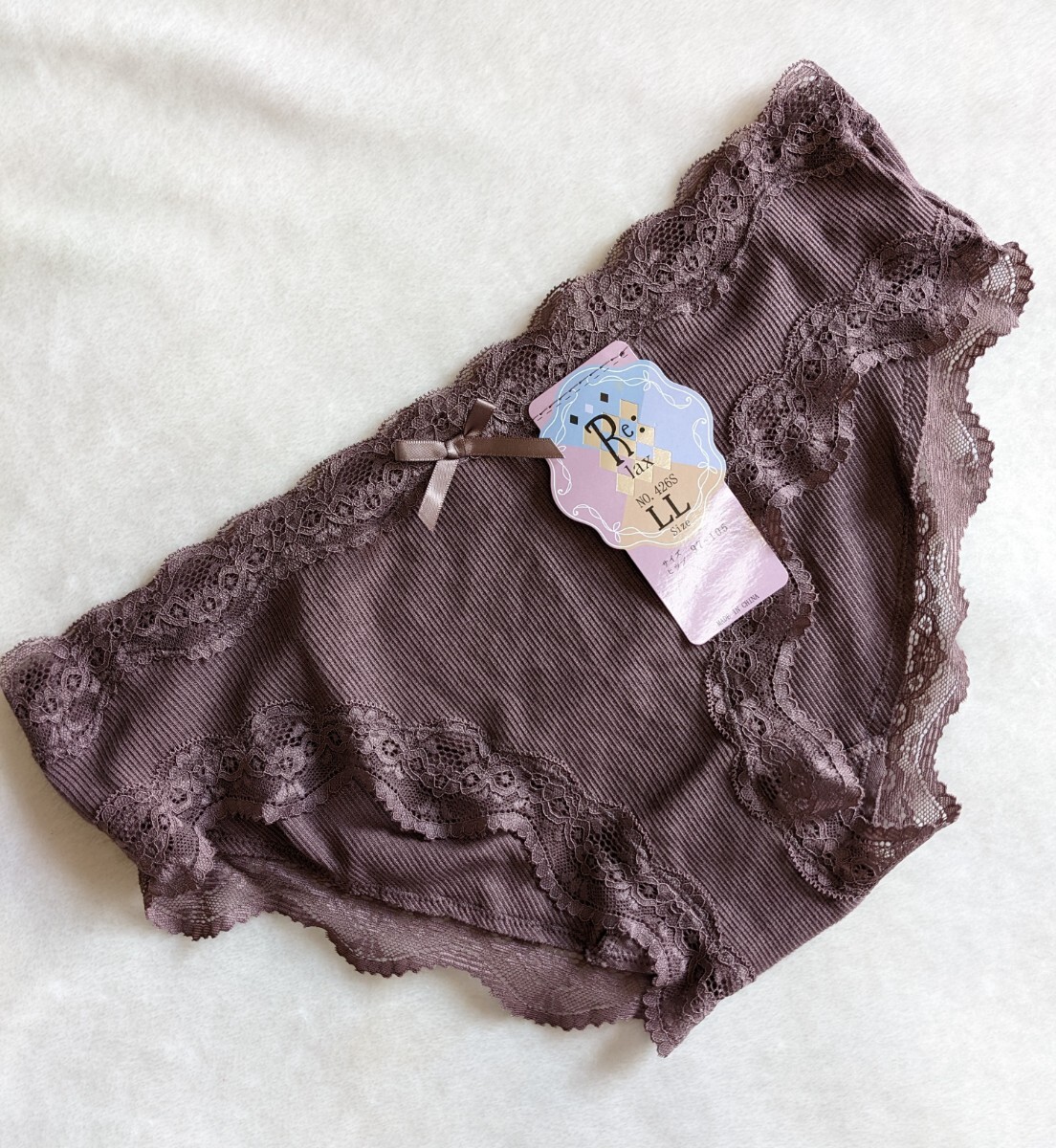 普段使いに☆パンティ未使用LL☆やわらか素材で優しく履きやすい☆綿95%☆ブラウン☆匿名配送可☆タグあり☆拍卖