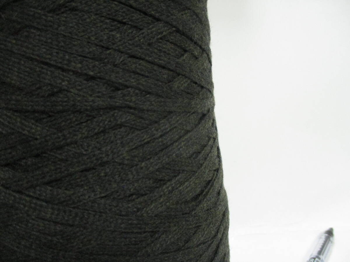 値下げ特価SALE!◆毛糸 ウールリボンテープヤーン グレーブラウン系 6㎜巾 620g◆6643◆拍卖