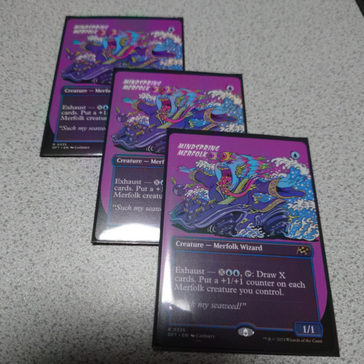 MTG DFT 思考の泉のマーフォーク 英語 三枚セット ボーダーレス 霊気走破 即決拍卖