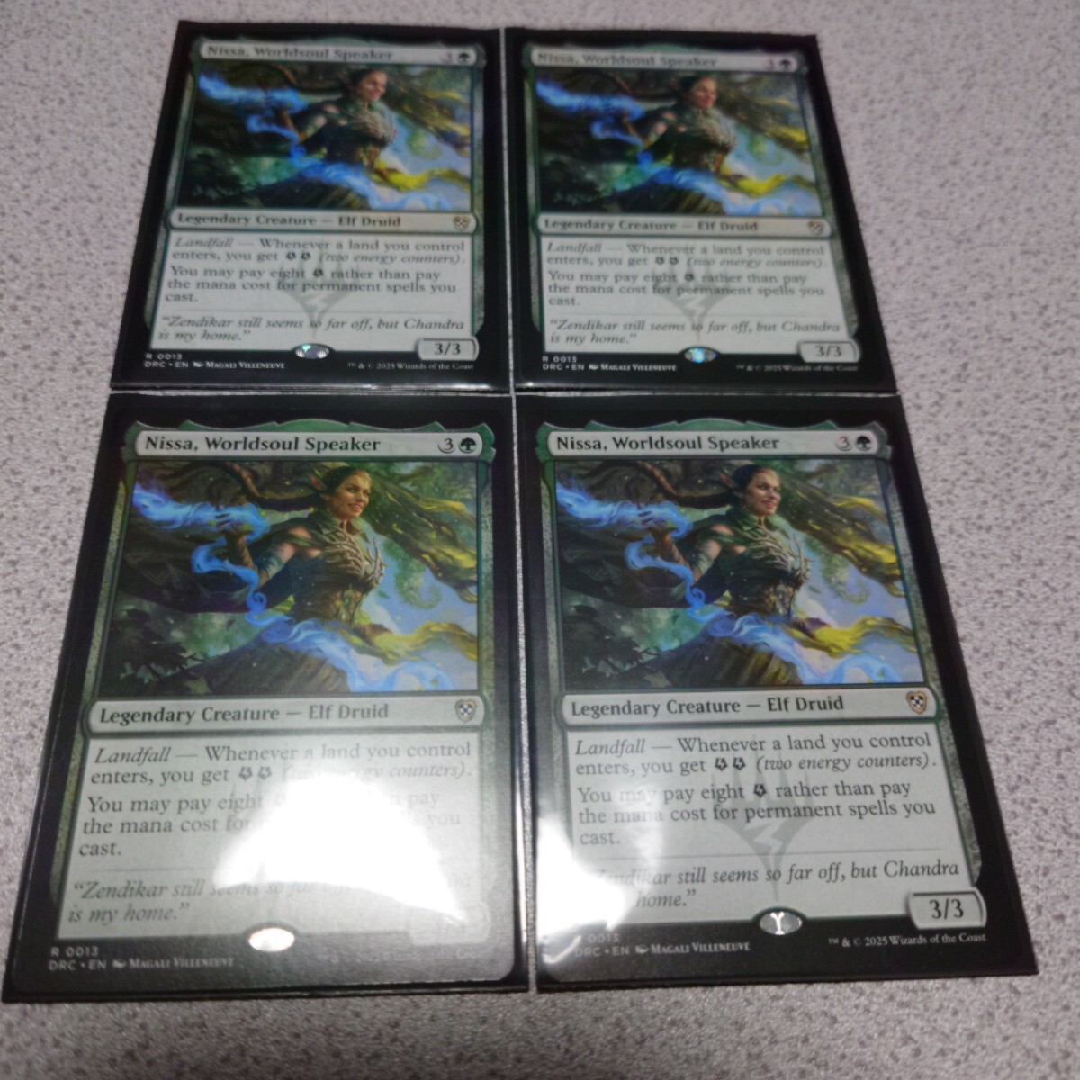 MTG DRC 世界魂の代弁者、ニッサ 英語 四枚セット 霊気走破 DFT 統率者デッキ 即決拍卖