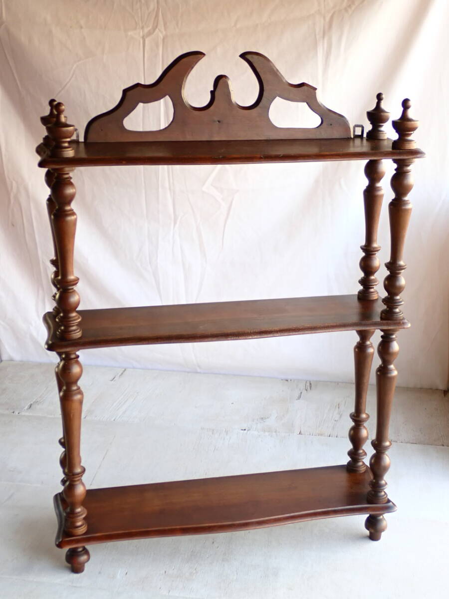 jadisフランスアンティーク シェルフ 3段 飾り棚 ナポレオン ウォール デコ 木製 装飾 ディスプレイ インテリア 家具拍卖