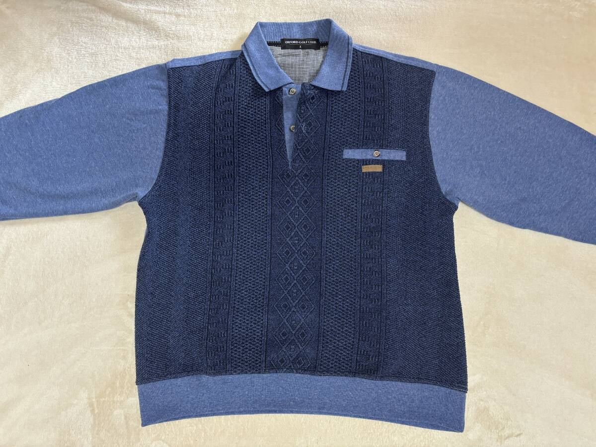 ★★ OXFORD GOLF CLUB. ポロシャツ 青系 サイズ L ユーズド ★★拍卖
