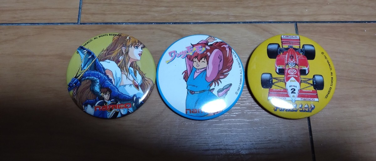 ナムコ 缶バッジ ワンダーモモ ファイナルラップ ドラゴンスピリット 3種セット【未使用】 当時物 レトロ拍卖