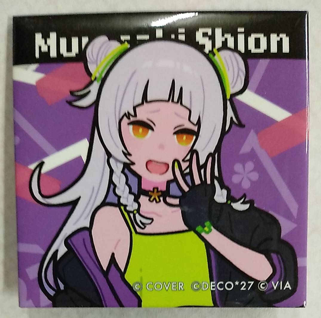 『holo*27』コラボ グッズ 缶バッジ Originals Side 紫咲シオン【Button Badge Murasaki Shion hololive ホロライブ 四角 スクエア Vtuber拍卖
