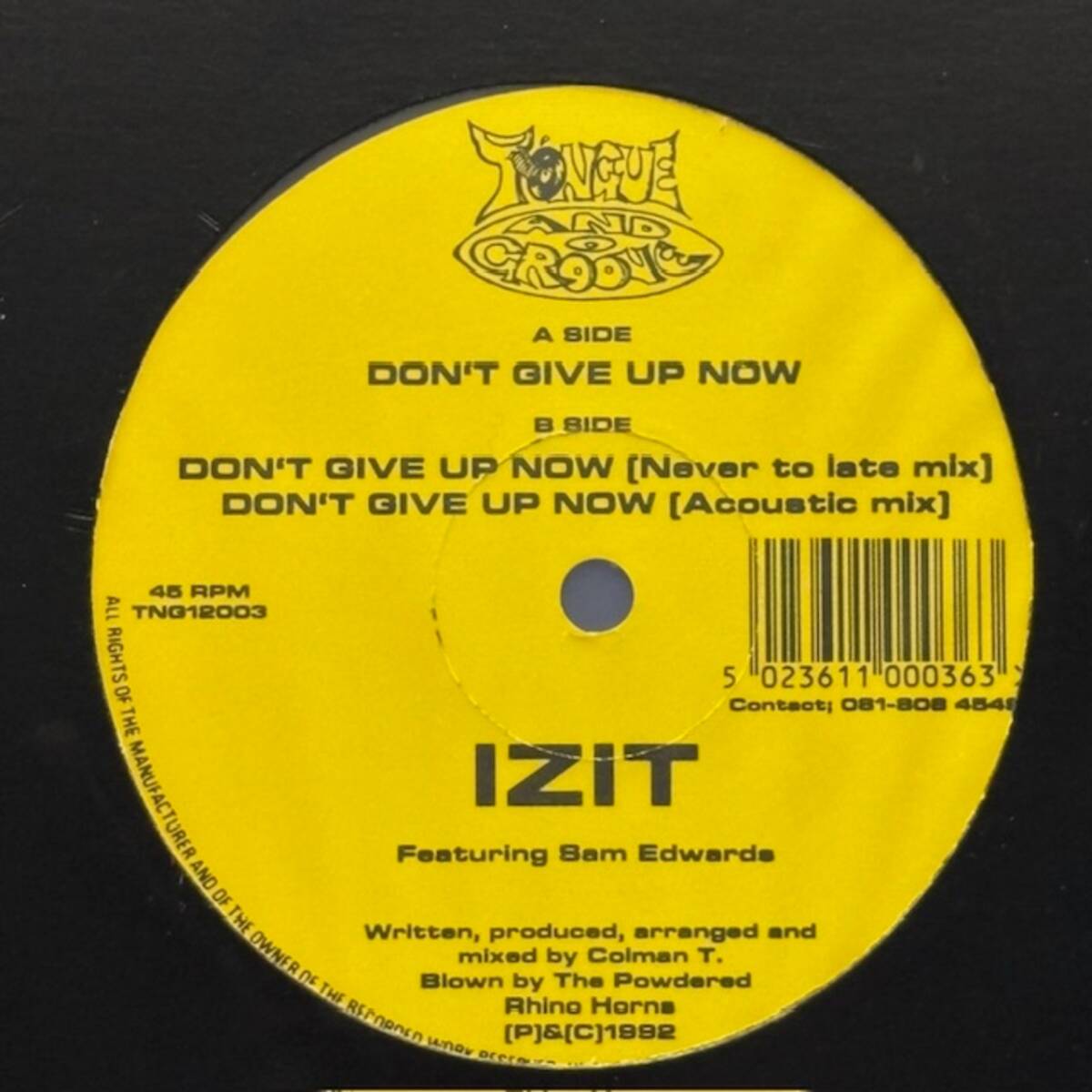 ★Izit Featuring Sam Edwards - Don't Give Up Now(★盤面ほぼ良品!)拍卖