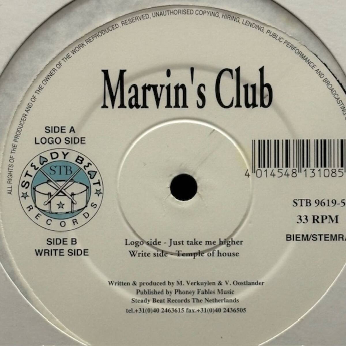 Marvin's Club - Just Take Me Higher / Temple Of House (★盤面ほぼ良品!)拍卖