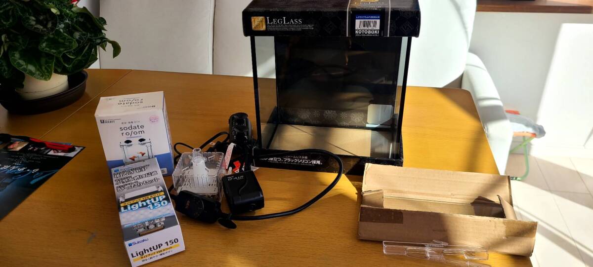 スリム型フレームレス水槽 250×160×280mm( 9L )ほぼ新品 売り切り激安 おまけ付き拍卖