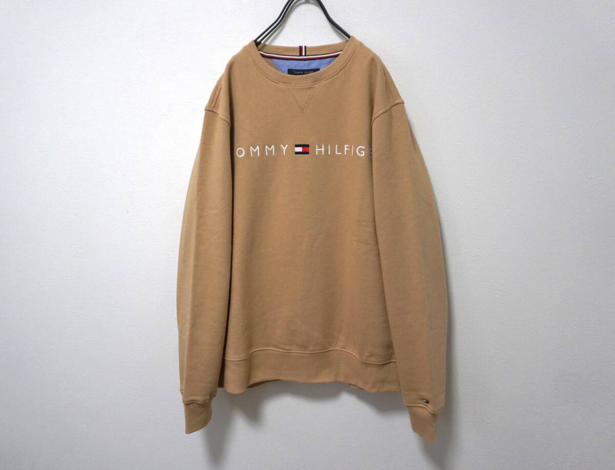 トミーヒルフィガー ブランドロゴ刺繍が◎ 裏起毛スウェット L拍卖