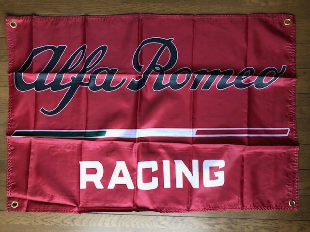 アルファロメオレーシングロゴ 赤バナータ タペストリー 通常サイズ 送料無料!GTV 159 155 145 ジュリア MITO 4C ジュリエッタ拍卖