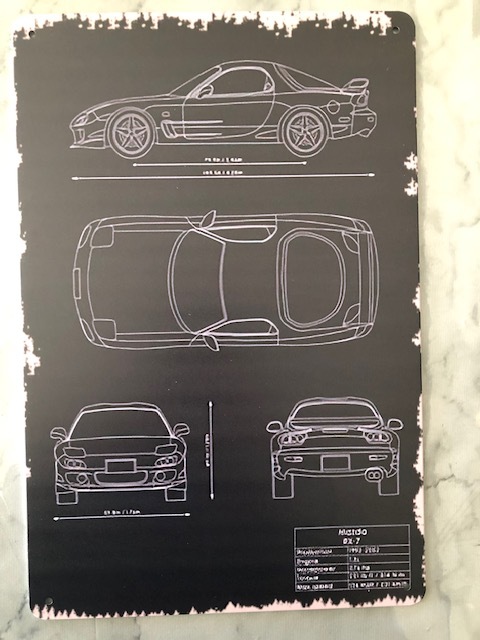誰も持ってない?レトロ ビンテージ風 RX7 FD3ロゴ 大判 金属パネル 送料サービス 拍卖