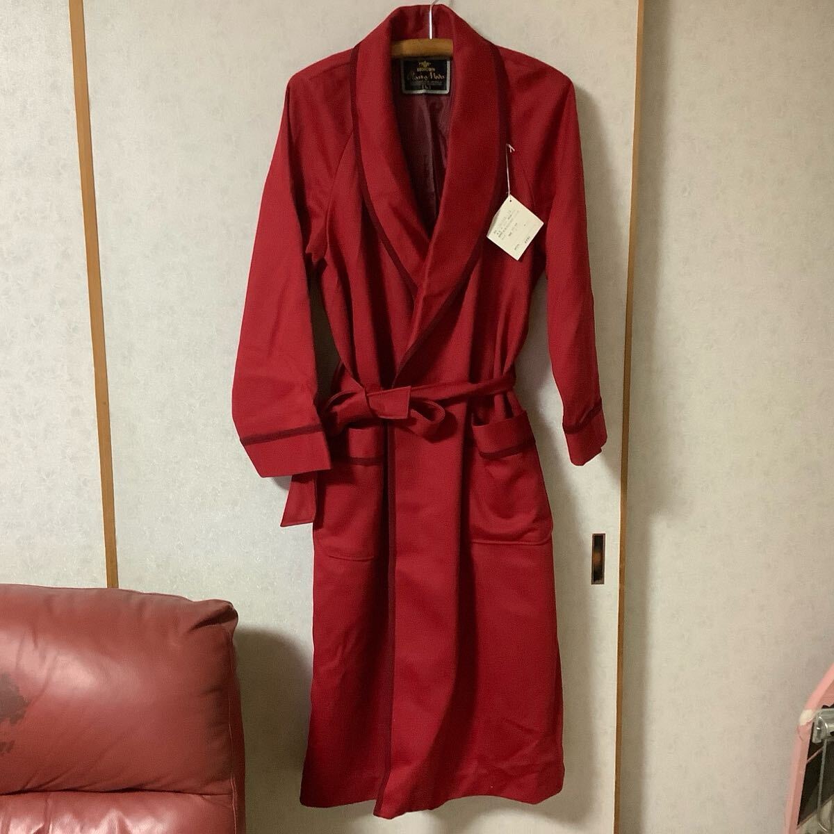昭和レトロ ガウン バスローブ レナウン Piazza Moda 赤 L拍卖