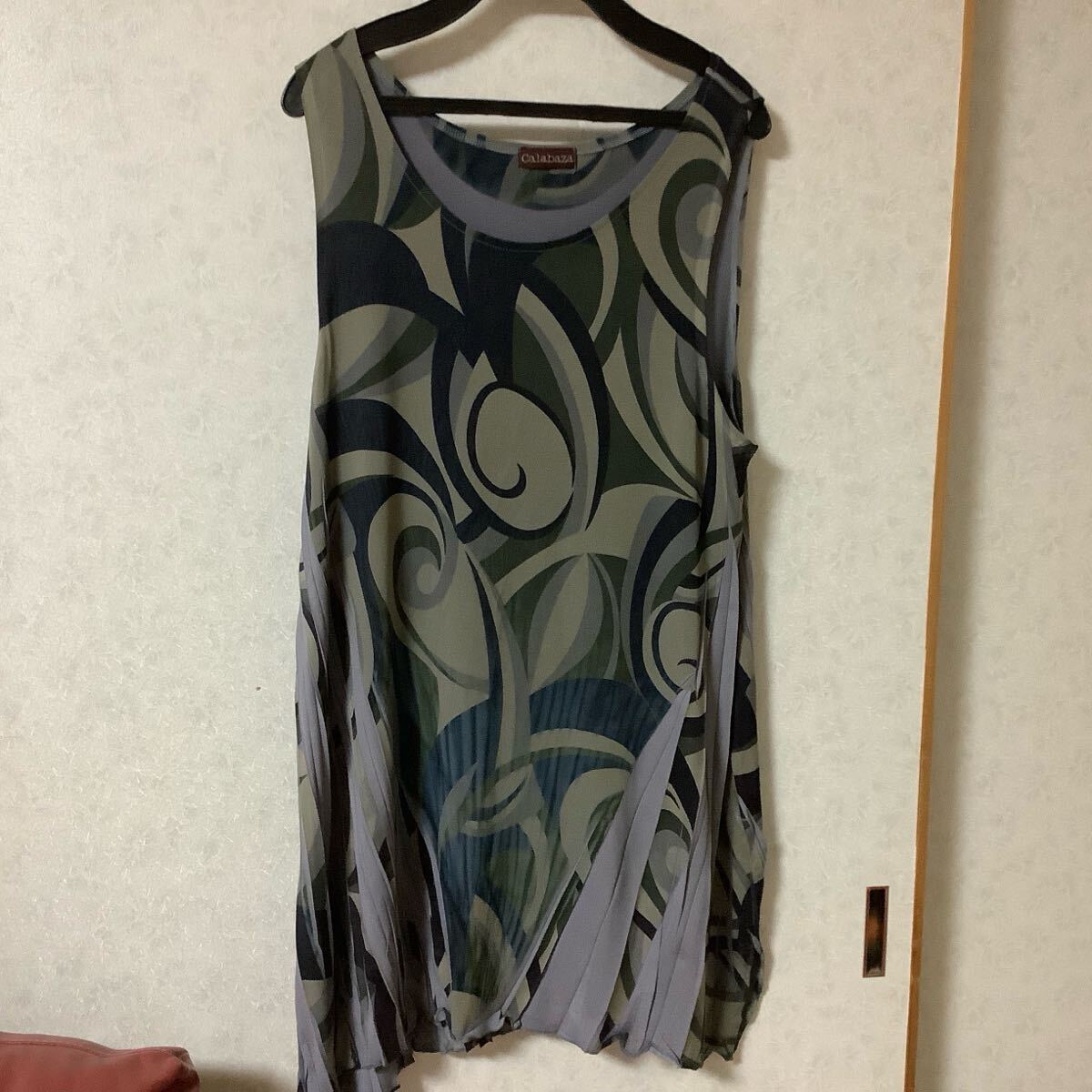 昭和レトロ Calabaza ノースリーブチュニック グリーン系 トップス ノースリーブ拍卖