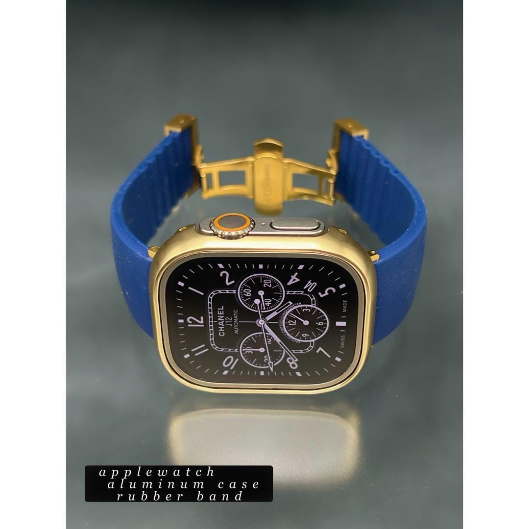 アップルウォッチ アルミニウムケース ワイド ラバー ベルト applewatch ウルトラ 49mm拍卖