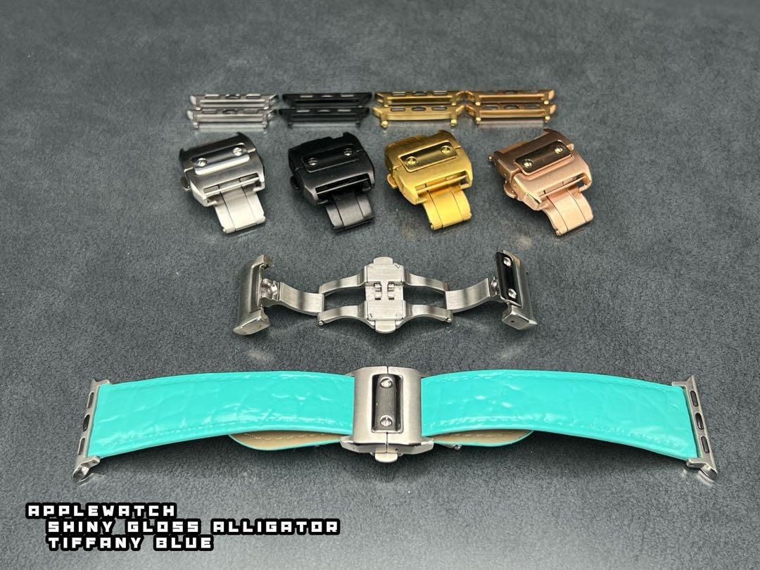 アップルウォッチ ワニ革 シャイニークロコダイル ベルト applewatch シリーズ10 49mm 46mm 45mm 44mm 41mm 42mm 40mm 38mm ウルトラ拍卖