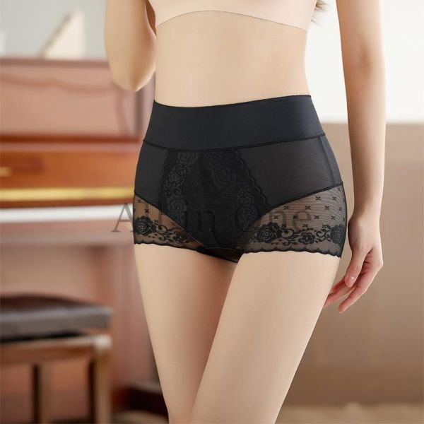 140-59-8 ハイウエスト ツヤ感 エロ ランジェリー ショーツ【ブラック,XLサイズ】レディース 女性 下着 新品 ショーツ パンツ インナー .1拍卖