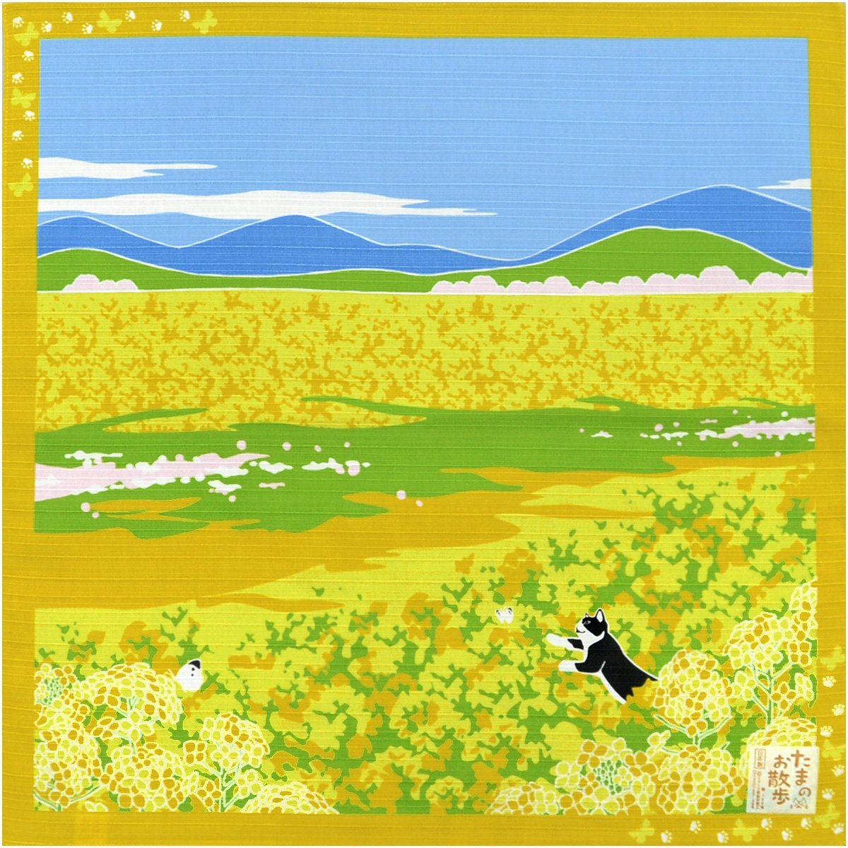 小風呂敷 3月(菜の花) 綿シャンタン(たまのお散歩)日本製 前田染工 紫陽花 13868拍卖
