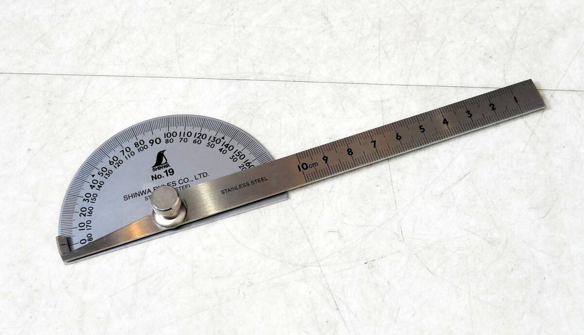 ▼送料210円(R703-H13) Shinwa シンワ 測定 RULES No.19 プロトラクター ステンレス拍卖