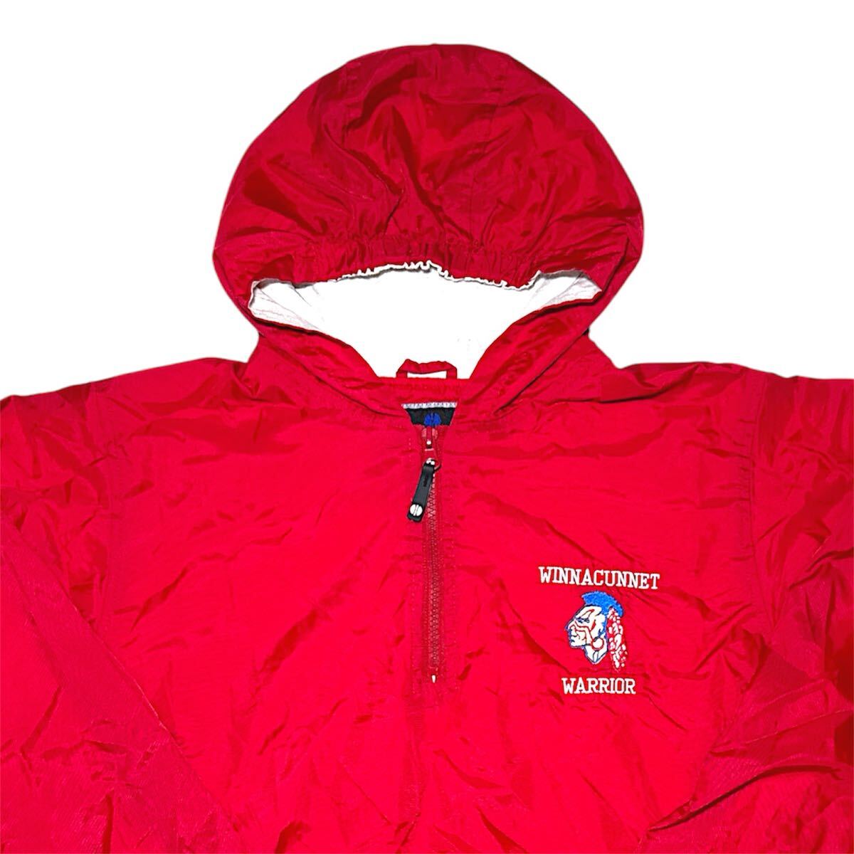 【美品】90s Holloway USA古着 アメリカ古着 ビンテージ 長袖 ロゴ パーカー ナイロンパーカー ハーフジップ 刺繍 ウインドブレーカー拍卖