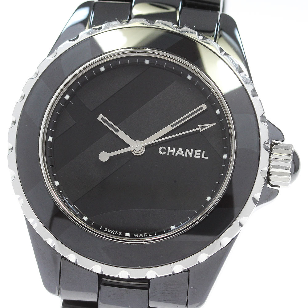 シャネル CHANEL H5581 J12 アンタイトル 38mm 黒セラミック 世界限定1200本 自動巻き メンズ 良品 保証書付き_868817拍卖